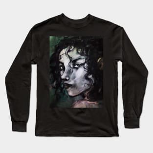 Casey (Girl portrait, grey) Long Sleeve T-Shirt